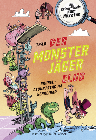 Buchcover von Der Monsterjäger-Club – Gruselgeburtstag im Schreibad: Mit Krimirätseln zum Mitraten