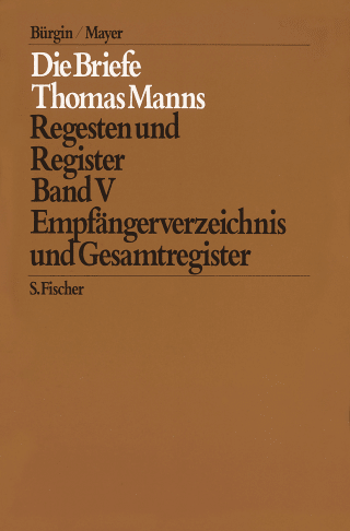 Buchcover von Empfängerverzeichnis und Gesamtregister: Regesten und Register