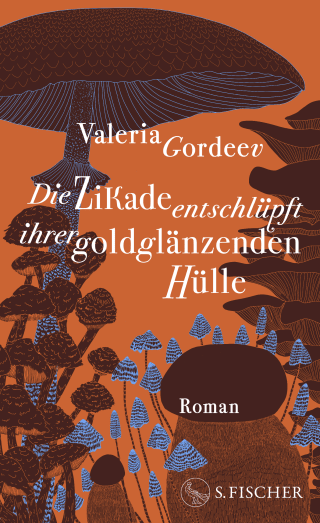 Die Zikade entschlüpft ihrer goldglänzenden Hülle