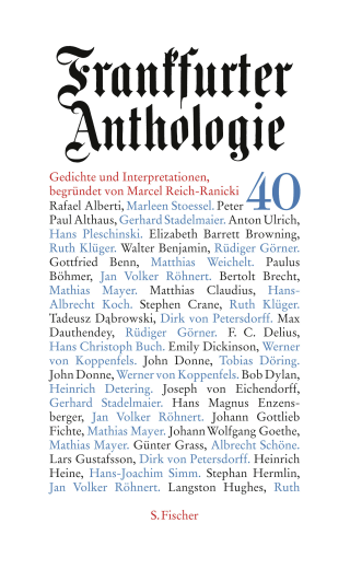 Buchcover von Frankfurter Anthologie: Vierzigster Band Gedichte und Interpretationen Begründet von Marcel Reich-Ranicki