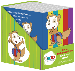 Buchcover von Bobo Siebenschläfer kann das schon (Würfel): Erstes Lernen: Farben, Zahlen, Jahreszeiten, Gegensätze, Draußen, Zuhause