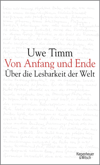 Buchcover von Von Anfang und Ende: Über die Lesbarkeit der Welt. - Die Frankfurter Poetikvorlesungen