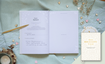 Das Foto zeigt eine Innenseite aus dem Eintragbuch "Unsere Hochzeitstage" aus dem Groh Verlag