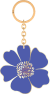 Bunte Blumengrüße Emaille-Schlüsselanhänger royalblau