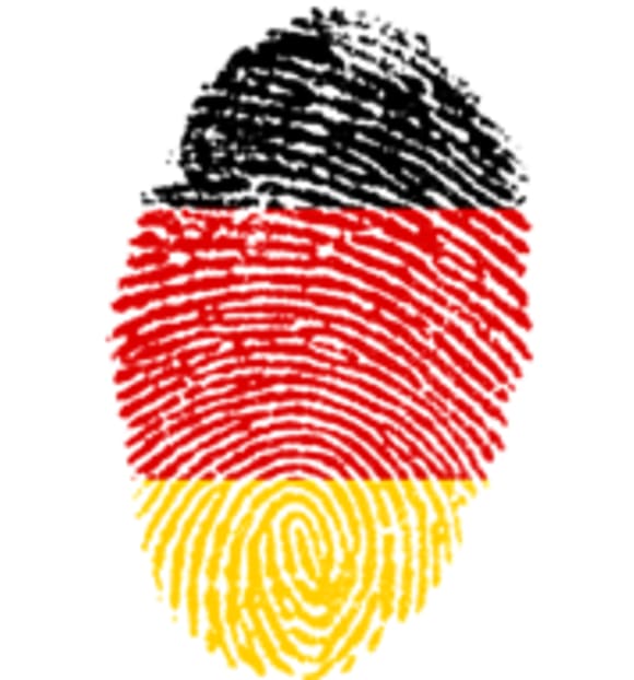 Deutsche Flagge in Form eines Fingerabdrucks