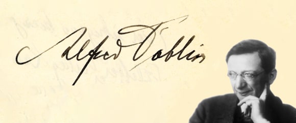 Herobanner des Schriftstellers Alfred Döblin