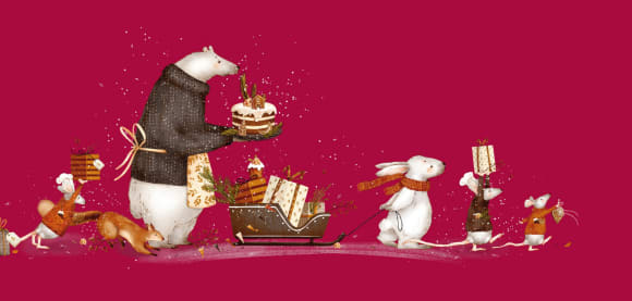 Weihnachtliche Tierillustrationen