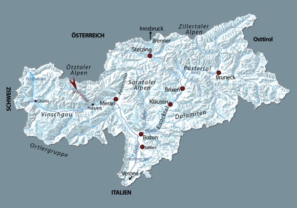 Die Karten zu »Der Tote am Gletscher«