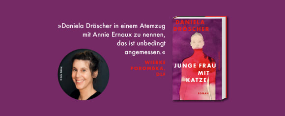 Buchcover Junge Frau mit Katze Daniela Dröscher