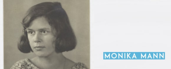 Monika Mann, Kinderphoto. Brustbild, Halbprofil nach links.