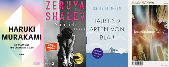 Vier Buchcover nebeneinander:
