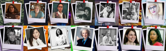 Fotos der in der Übersicht aufgelisteten Frauen in zwei Reihen.