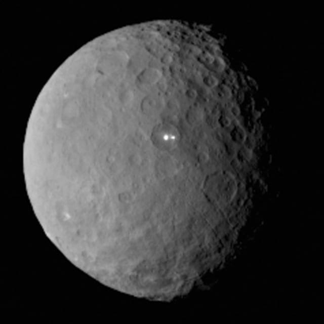 Dwarf planet Ceres photographed by NASA's Dawn spacecraft from a distance of nearly 46000 km