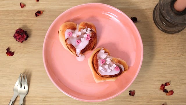 Zimtschnecken für Valentinstag