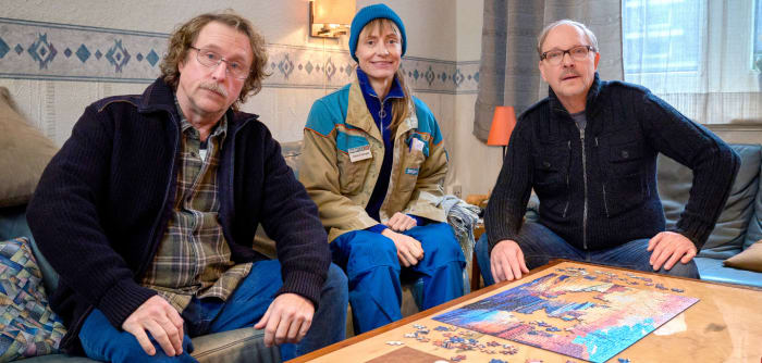 Bjarne Mädel, Katharina Maria Schubert und Olli Dittrich beim Drehbeginn