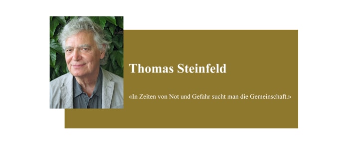 Banner zum Coronabeitrag von Thomas Steinfeld