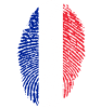 Frankreich-Flagge in Form eines Fingerabdrucks