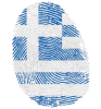 Griechische Flagge in Form eines Fingerabdrucks