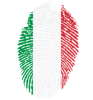 Italienische Flagge in Form eines Fingerabdrucks