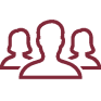 Icon von drei Personen Silhouetten
