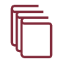 Icon drei hintereinander stehenden Bücher