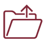 Icon eines Ordners aus dem ein Pfeil nach oben zeigt