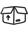 Icon offenes Paket