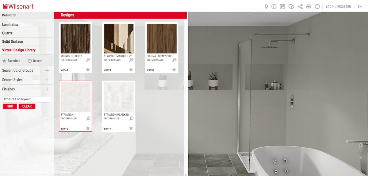 Wilsonart Bathroom Visualizer