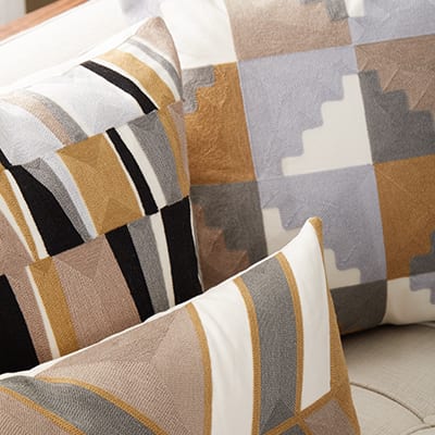 decorating a home using throw pillows- Here is a closeup of the large and small scale pattern 20" and the Lumbar_Pillow