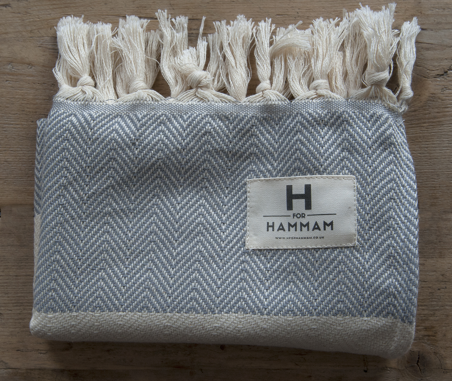 Herringbone Hand Towel Light Grey