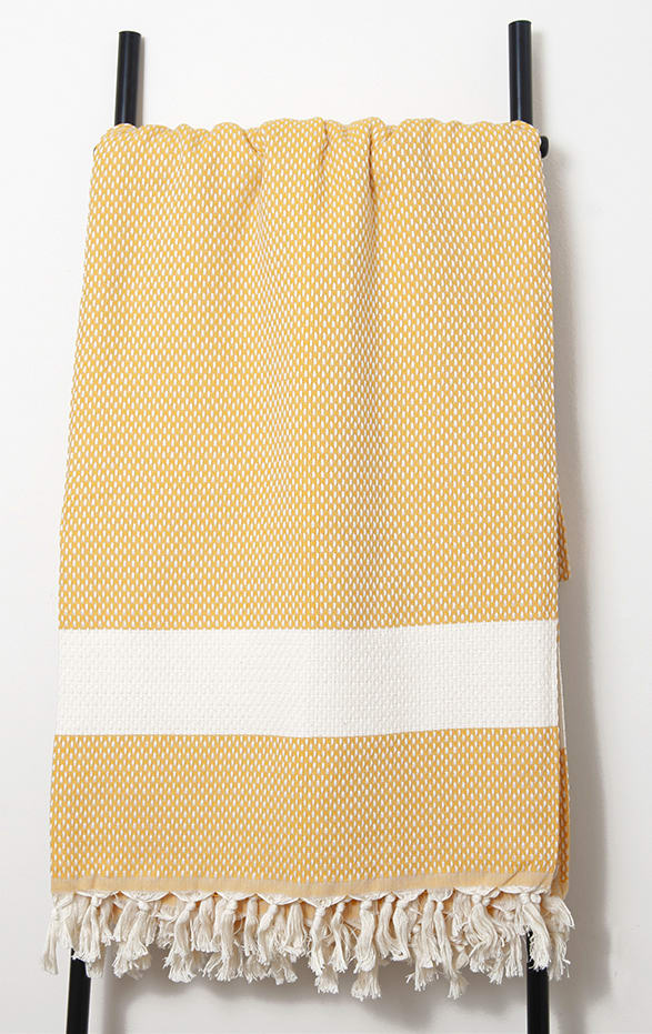 Hasir Mustard Yellow Throw H for Hammam Turkish Hammam Towels, Sofa Throws & Bathrobes