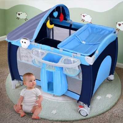 3 In 1 Convertible Playpen With Foldable Bassinet Bed