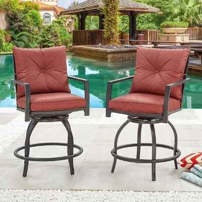 Outdoor Swivel Bar Stools With Backs