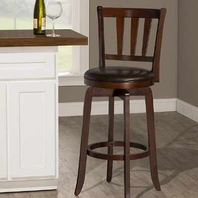 Wood swivel bar stools with backs