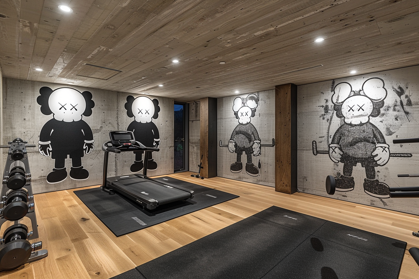 lebuzzguy_A_basement_home_gym_designed_for_an_artist_like_KAWS__3894a180-982b-4cc4-adfb-5270a7664f2d