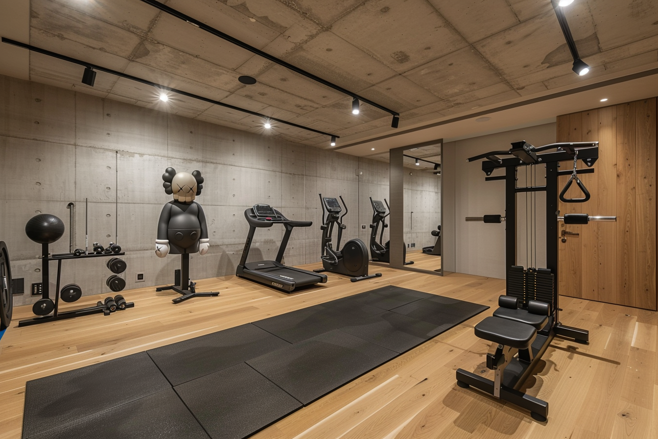 lebuzzguy_A_basement_home_gym_designed_for_an_artist_like_KAWS__f2cc844c-81b5-4deb-9ad7-45f440f43d4b