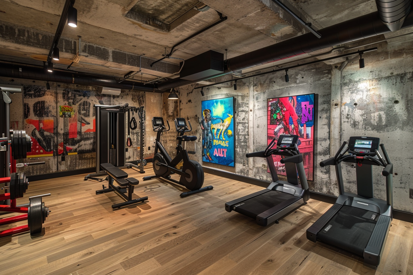 lebuzzguy_A_basement_home_gym_designed_for_a_wealthy_modern_art_90079a20-8d7e-48eb-a3a2-7427d355a957