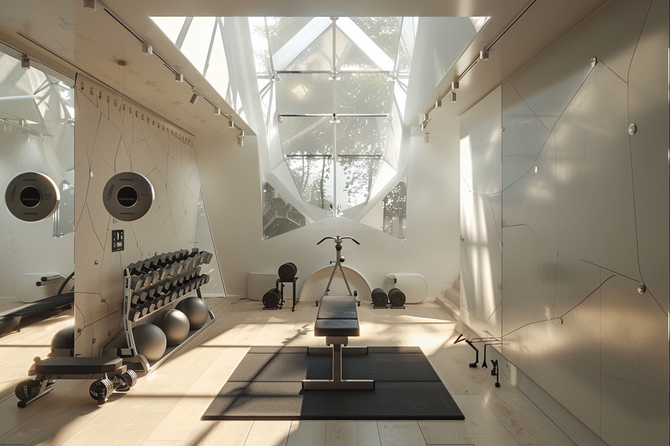 lebuzzguy_A_basement_home_gym_inspired_by_I._M._Pei_featuring_g_403131bc-2920-43db-a4ac-70418763d5b5