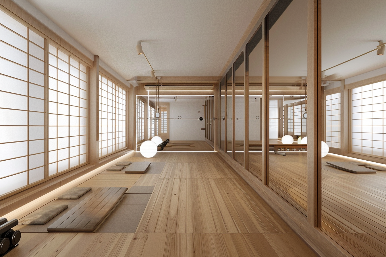 lebuzzguy_A_basement_home_gym_inspired_by_modern_Japanese_archi_5466fa73-3ed4-4ffd-ba98-419abd7cd33f