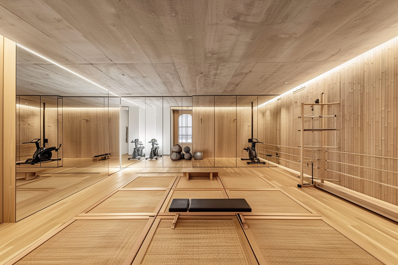 lebuzzguy_A_basement_home_gym_inspired_by_modern_Japanese_archi_a75f0589-91d1-4c88-ae0f-43af7323b8d2