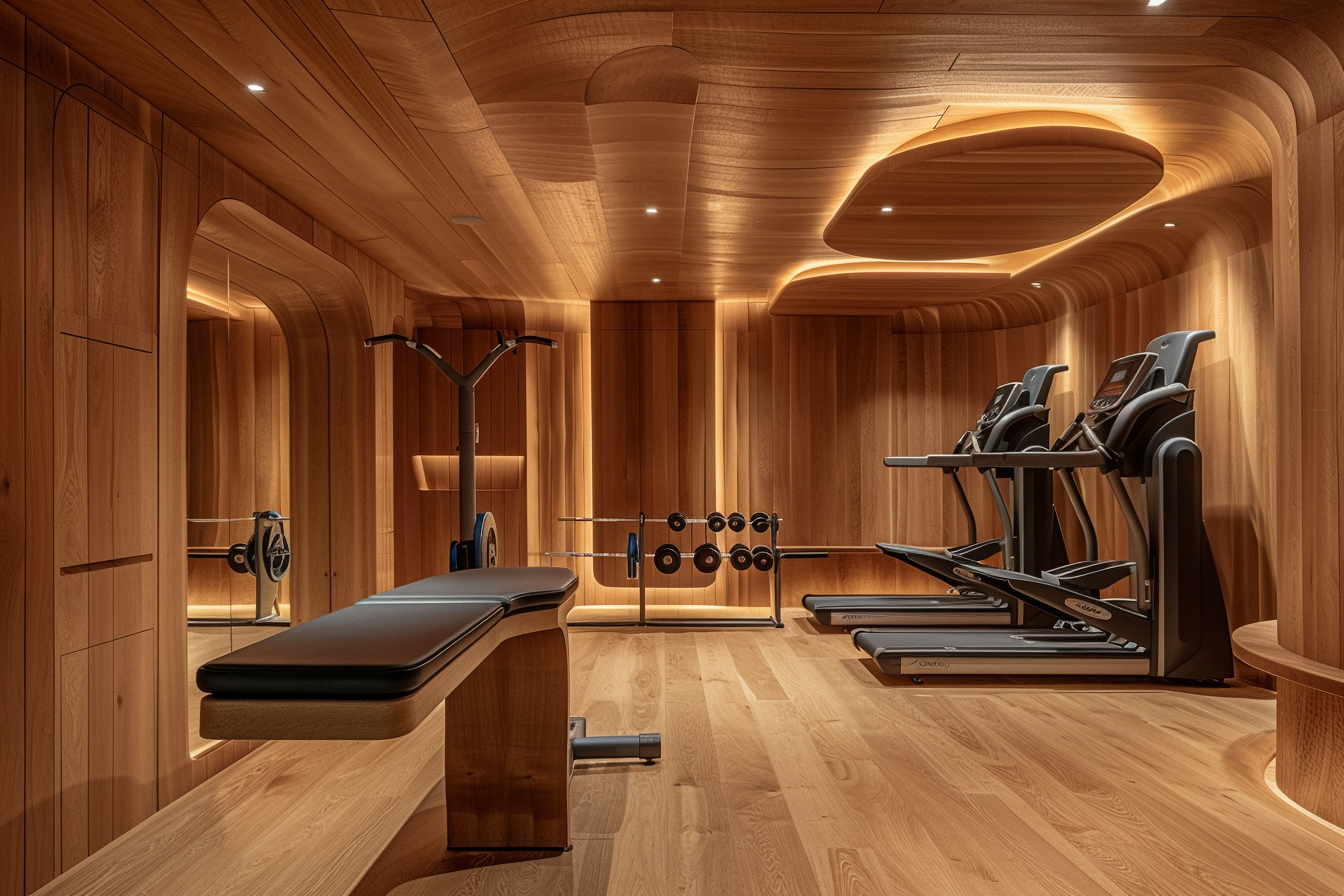 /generated/a-basement-home-gym-inspired-by-the-interior-of-the-w-1714788545193