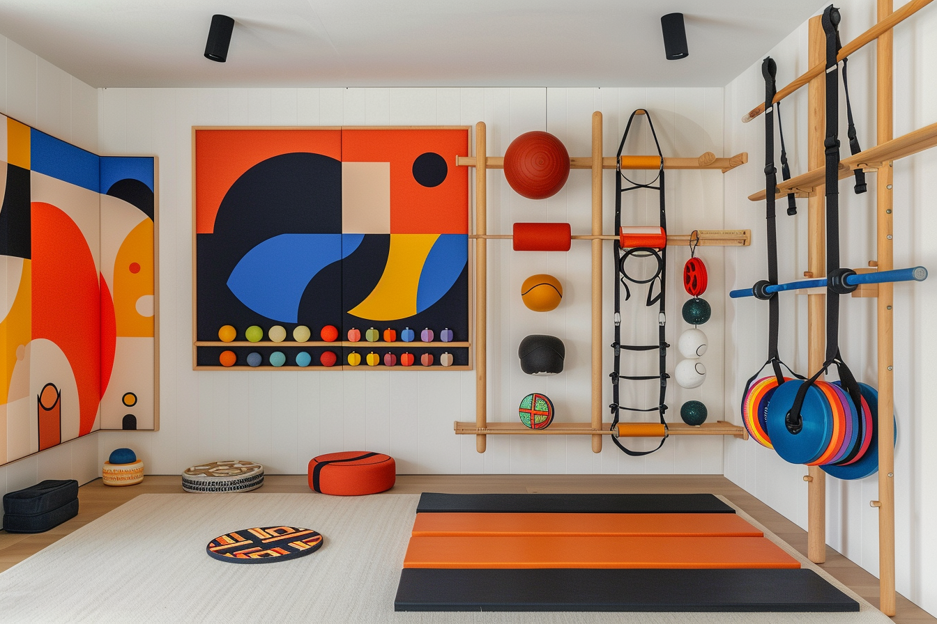 lebuzzguy_A_Geoff_McFetridge-themed_home_gym_with_a_focus_on_vi_0b05a064-9243-4d41-8c0e-b33acb661ce4