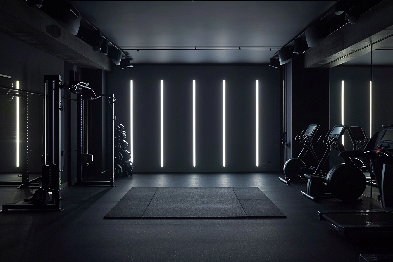 lebuzzguy_A_Jean_Nouvel-style_basement_home_gym_with_a_focus_on_6fef16fb-3e62-4d71-95b2-36b98917022f