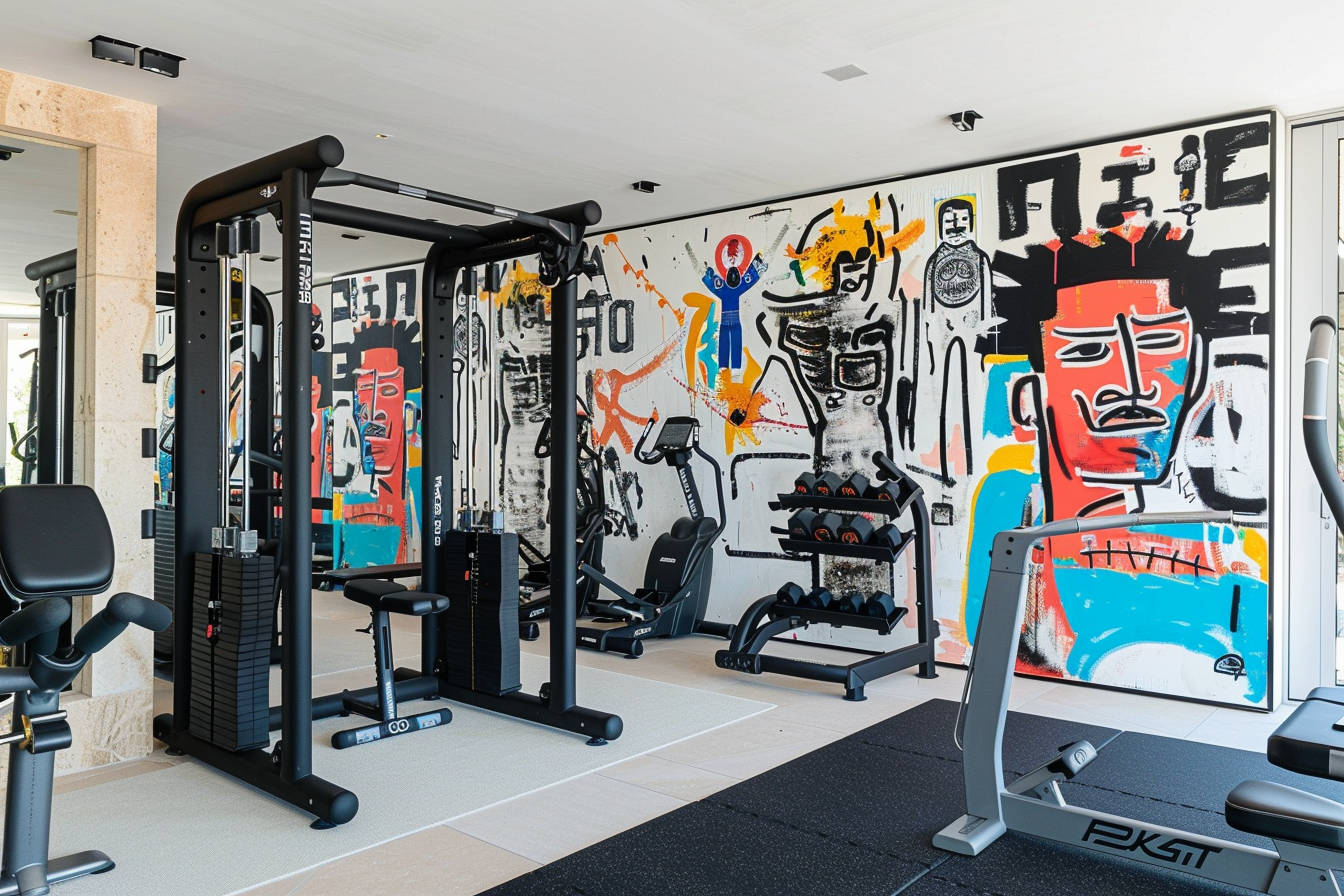 lebuzzguy_a_luxury_home_gym_by_Jean-Michel_Basquiat_with_lots_o_22a6f278-f173-431e-bcd9-f6dacb25287b