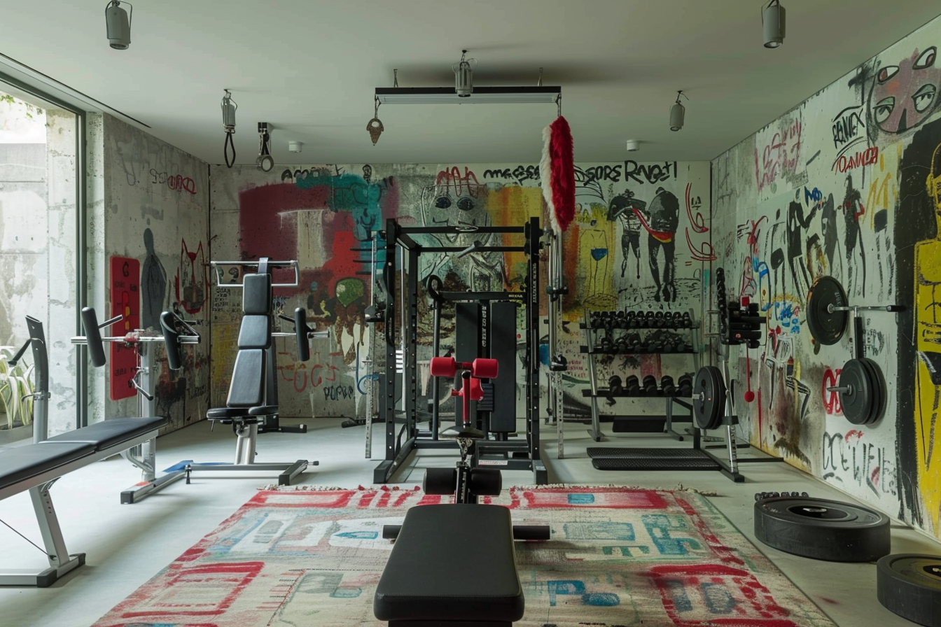 lebuzzguy_a_luxury_home_gym_by_Jean-Michel_Basquiat_with_lots_o_b679ef9e-7a4d-44a3-b7d8-ec857027379e