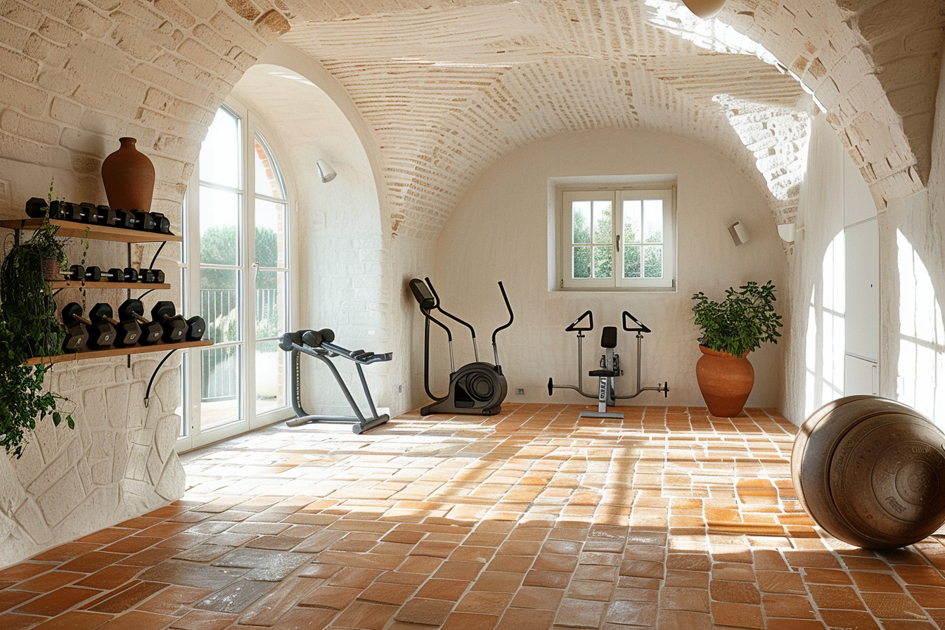 lebuzzguy_A_Mediterranean-style_basement_home_gym_with_terracot_1b83e2a6-ab2b-4f51-8828-dfff843d206e