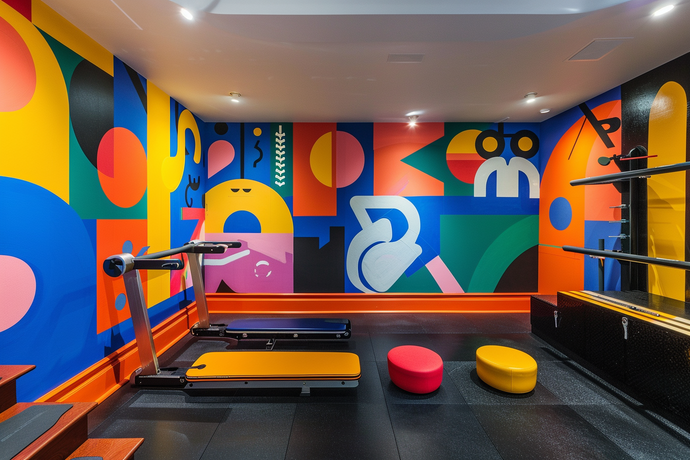 lebuzzguy_A_modern_Geoff_McFetridge-inspired_home_gym_with_vibr_118a7f40-b625-4959-8806-11bd01fb4ba5