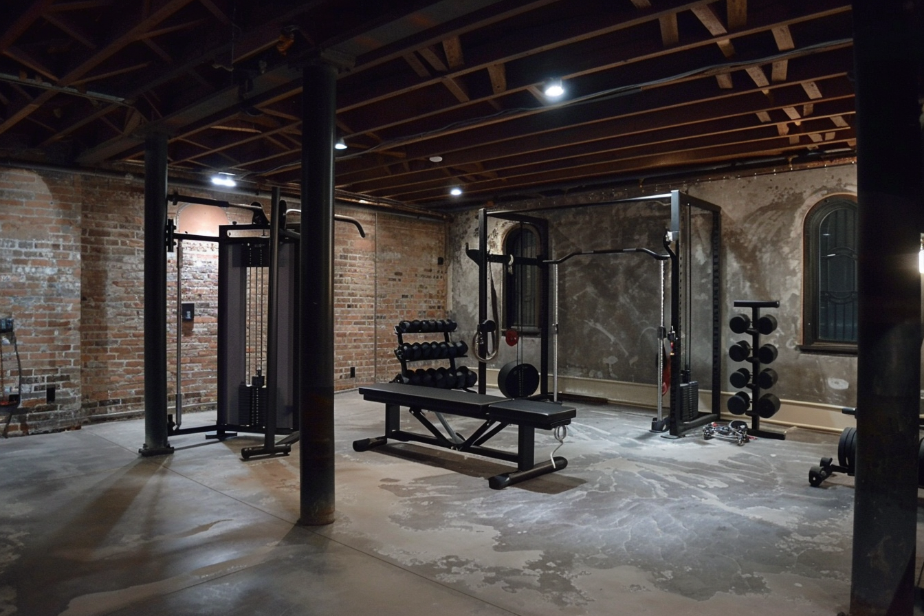 lebuzzguy_An_industrial-style_basement_home_gym_with_exposed_st_5e5285f2-7e07-4ddf-8880-b551f0bf0d4c