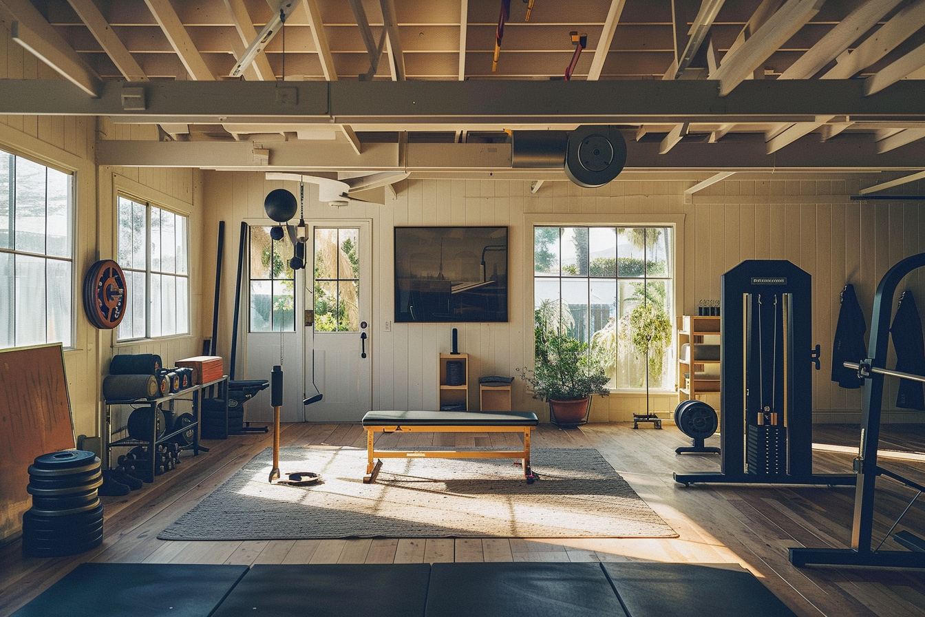 lebuzzguy_garage_home_gym_by_Geoff_McFetridge_for_architectural_7c29569b-58f6-4881-a28a-bcfaabf0fd8a