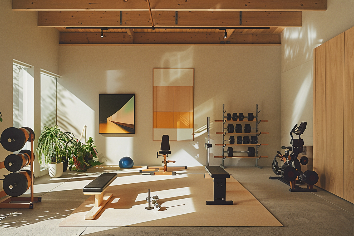 lebuzzguy_garage_home_gym_by_Geoff_McFetridge_for_architectural_f8dd3f77-0f2e-421c-bd00-4d85d709379e